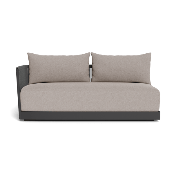 Antigua 2 Seat 1 Arm Left | Aluminum Asteroid, Riviera Stone, Rope Dark Grey
