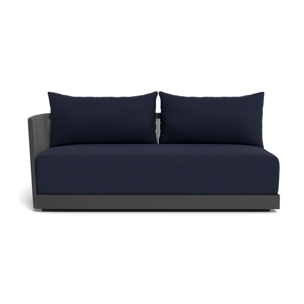Antigua 2 Seat 1 Arm Left | Aluminum Asteroid, Siesta Indigo, Rope Dark Grey