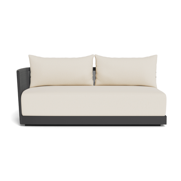 Antigua 2 Seat 1 Arm Left | Aluminum Asteroid, Siesta Ivory, Rope Dark Grey