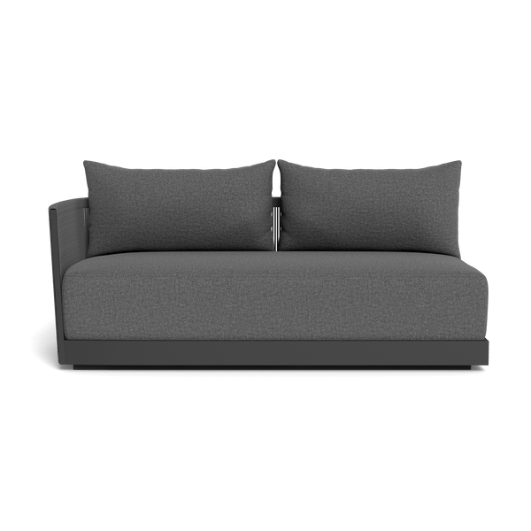 Antigua 2 Seat 1 Arm Left | Aluminum Asteroid, Siesta Slate, Rope Dark Grey