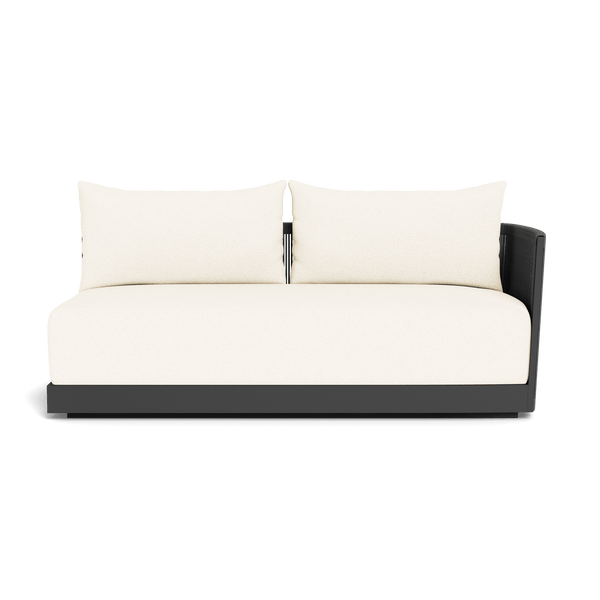 Antigua 2 Seat 1 Arm Right | Aluminum Asteroid, Riviera Ivory, Rope Dark Grey