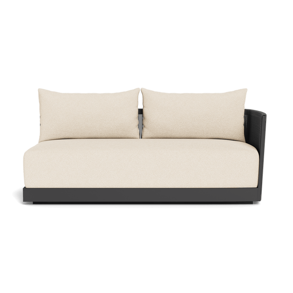 Antigua 2 Seat 1 Arm Right | Aluminum Asteroid, Riviera Sand, Rope Dark Grey