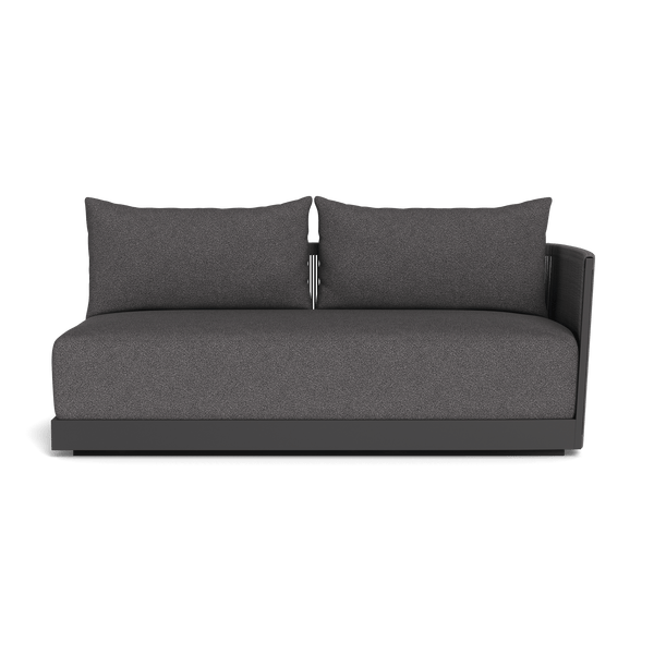 Antigua 2 Seat 1 Arm Right | Aluminum Asteroid, Riviera Slate, Rope Dark Grey