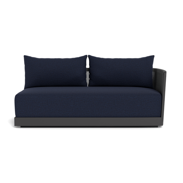 Antigua 2 Seat 1 Arm Right | Aluminum Asteroid, Siesta Indigo, Rope Dark Grey