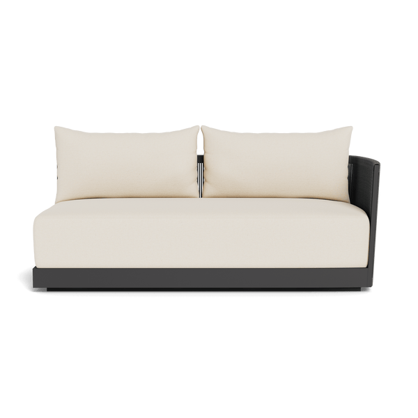 Antigua 2 Seat 1 Arm Right | Aluminum Asteroid, Siesta Ivory, Rope Dark Grey