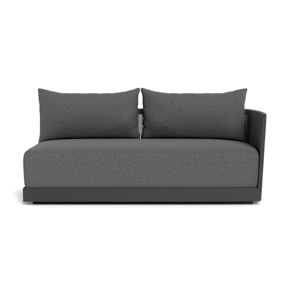 Antigua 2 Seat 1 Arm Right | Aluminum Asteroid, Siesta Slate, Rope Dark Grey