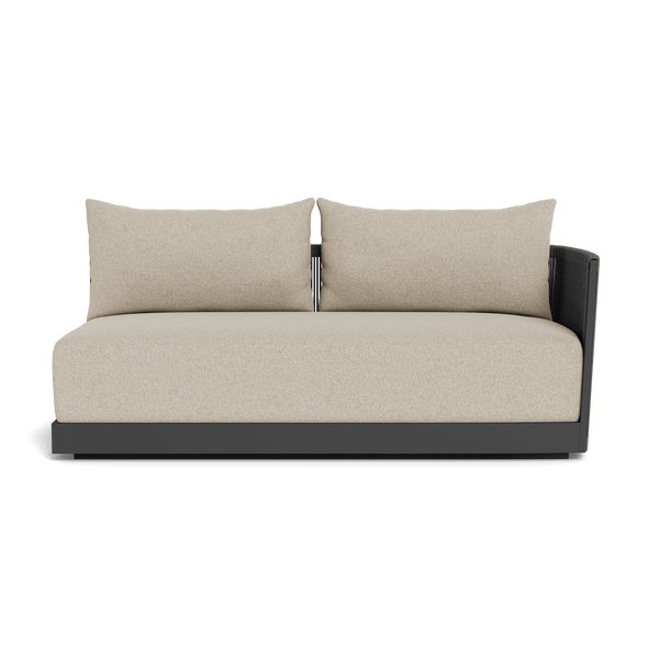 Antigua 2 Seat 1 Arm Right | Aluminum Asteroid, Siesta Taupe, Rope Dark Grey