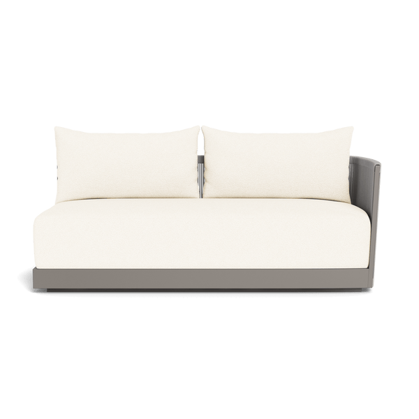 Antigua 2 Seat 1 Arm Right | Aluminum Taupe, Riviera Ivory, Rope Light Grey