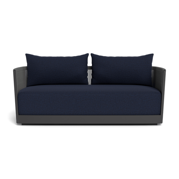 Antigua 2 Seat Sofa | Aluminum Asteroid, Siesta Indigo, Rope Dark Grey