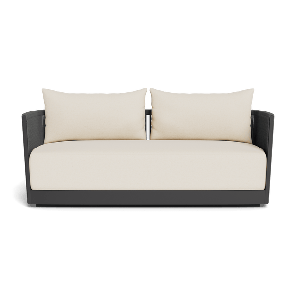 Antigua 2 Seat Sofa | Aluminum Asteroid, Siesta Ivory, Rope Dark Grey