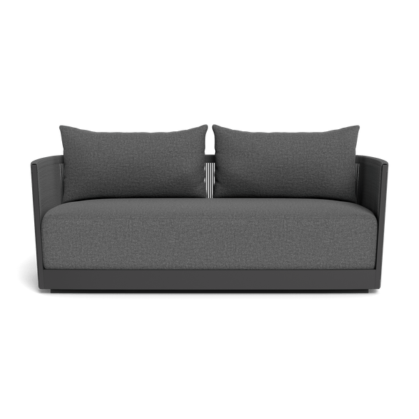 Antigua 2 Seat Sofa | Aluminum Asteroid, Siesta Slate, Rope Dark Grey