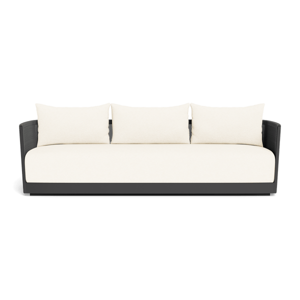 Antigua 3 Seat Sofa | Aluminum Asteroid, Riviera Ivory, Rope Dark Grey