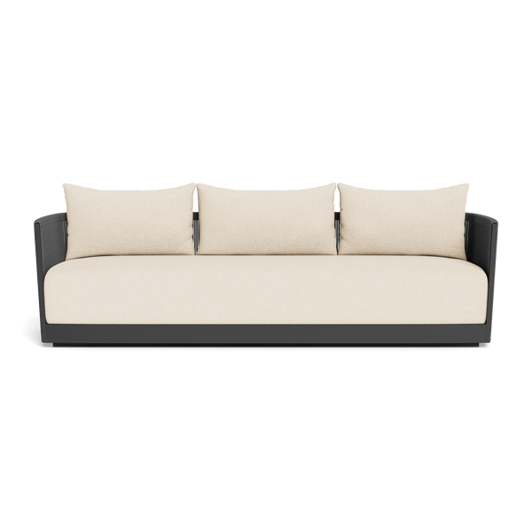 Antigua 3 Seat Sofa | Aluminum Asteroid, Riviera Sand, Rope Dark Grey