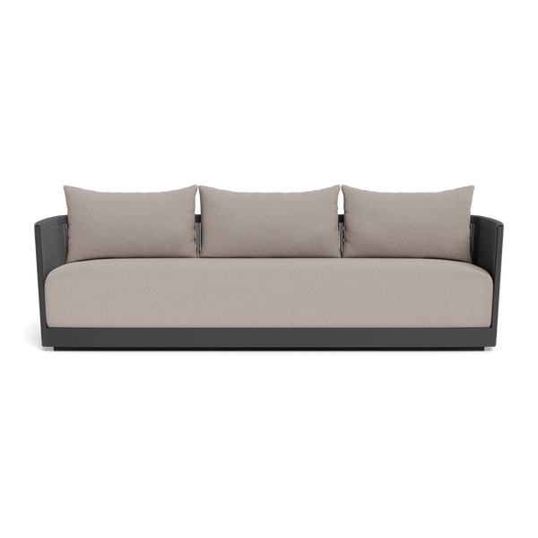 Antigua 3 Seat Sofa | Aluminum Asteroid, Riviera Stone, Rope Dark Grey