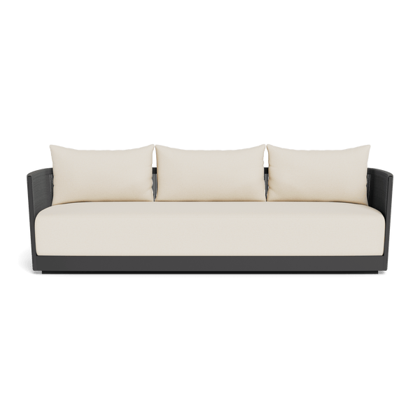 Antigua 3 Seat Sofa | Aluminum Asteroid, Siesta Ivory, Rope Dark Grey