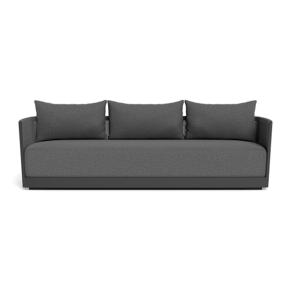 Antigua 3 Seat Sofa | Aluminum Asteroid, Siesta Slate, Rope Dark Grey