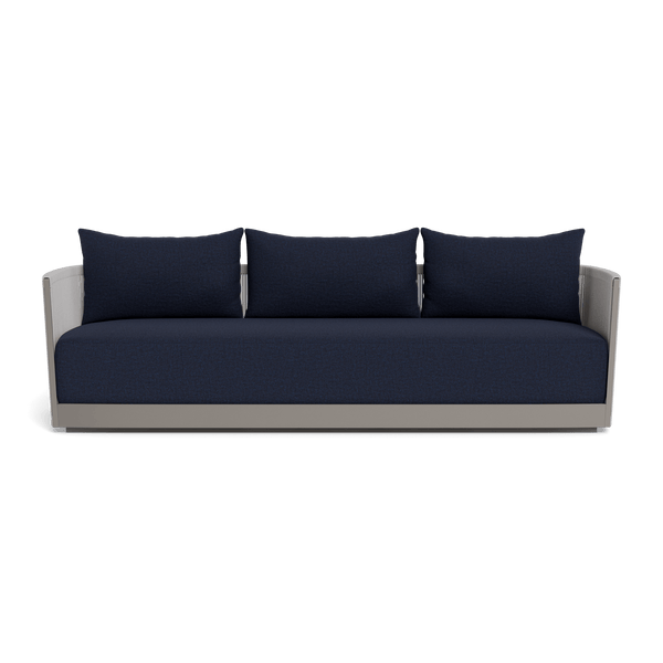 Antigua 3 Seat Sofa | Aluminum Taupe, Siesta Indigo, Rope Light Grey