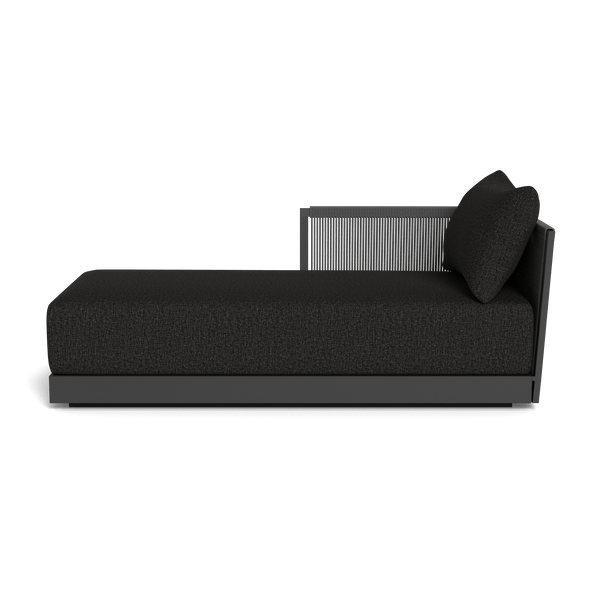 Antigua Chaise Left | Aluminum Asteroid, Copacabana Midnight, Rope Dark Grey