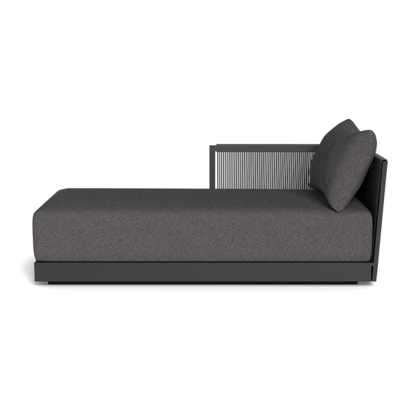 Antigua Chaise Left | Aluminum Asteroid, Riviera Slate, Rope Dark Grey