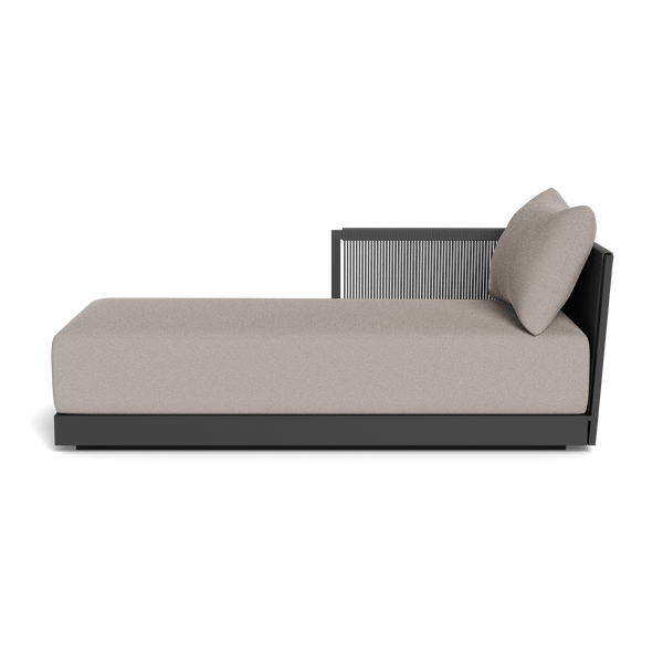 Antigua Chaise Left | Aluminum Asteroid, Riviera Stone, Rope Dark Grey