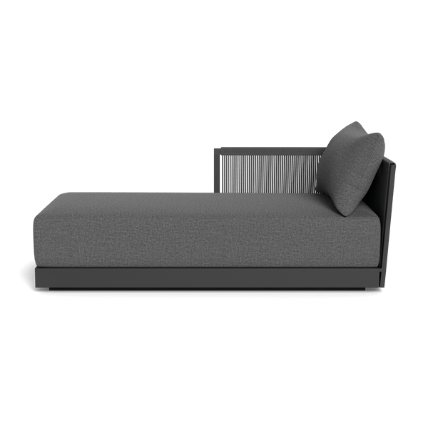 Antigua Chaise Left | Aluminum Asteroid, Siesta Slate, Rope Dark Grey