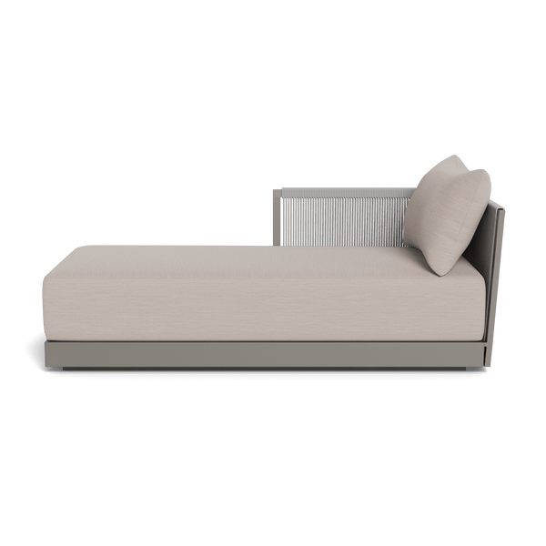 Antigua Chaise Left | Aluminum Taupe, Panama Marble, Rope Light Grey