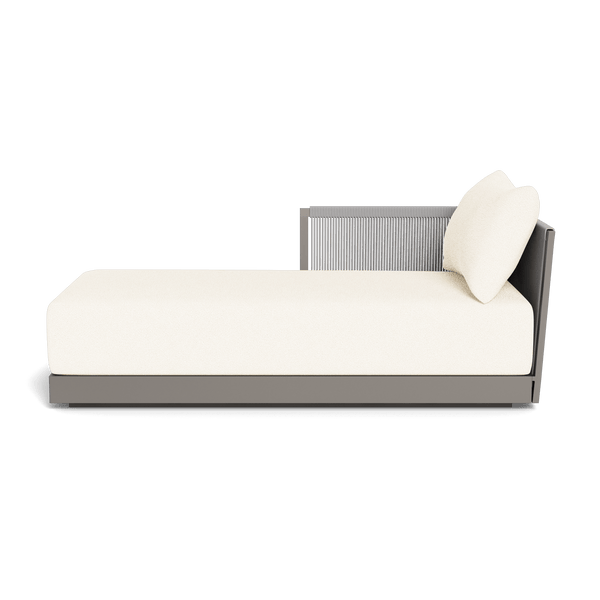 Antigua Chaise Left | Aluminum Taupe, Riviera Ivory, Rope Light Grey