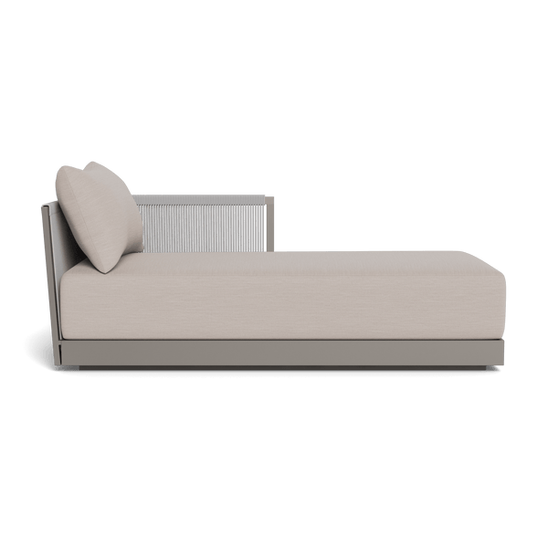 Antigua Chaise Right | Aluminum Taupe, Panama Marble, Rope Light Grey