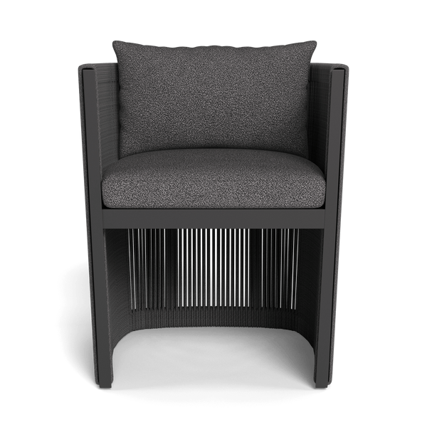 Antigua Dining Chair | Aluminum Asteroid, Riviera Slate, Rope Dark Grey