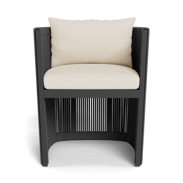 Antigua Dining Chair | Aluminum Asteroid, Siesta Ivory, Rope Dark Grey