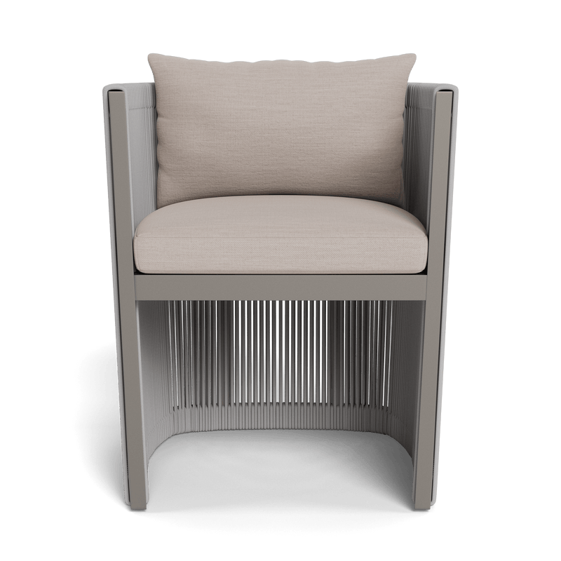 Antigua Dining Chair | Aluminum Taupe, Panama Marble, Rope Light Grey