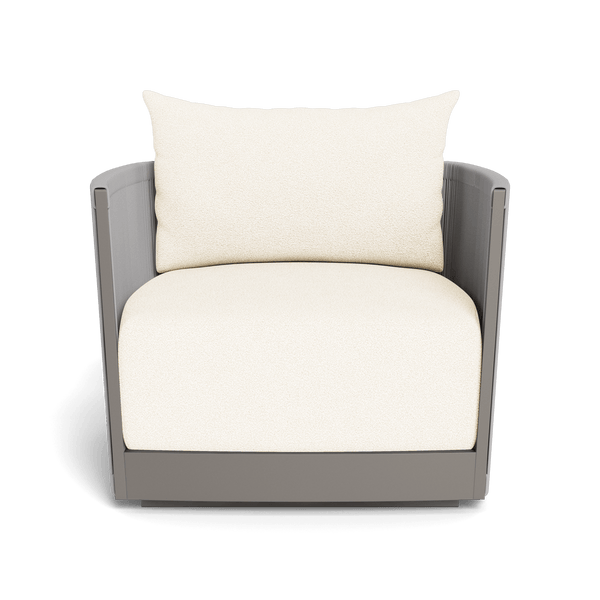 Antigua Swivel Lounge Chair | Aluminum Taupe, Riviera Ivory, Rope Light Grey
