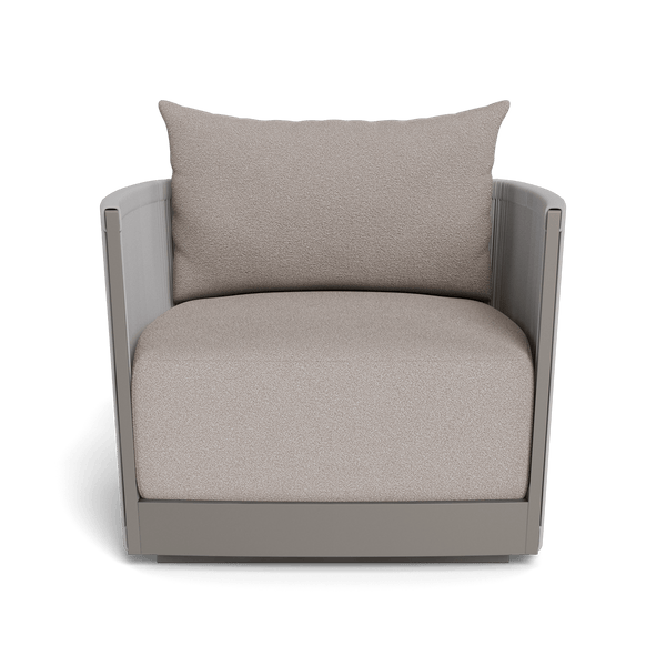 Antigua Swivel Lounge Chair | Aluminum Taupe, Riviera Stone, Rope Light Grey
