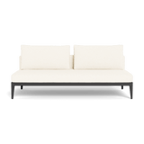 Balmoral 2 Seat Armless Sofa | Aluminum Asteroid, Riviera Ivory, Strapping Taupe