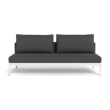 Balmoral 2 Seat Armless Sofa | Aluminum White, Lisos Grafito, Strapping White