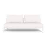 Balmoral 2 Seat Armless Sofa | Aluminum White, Panama Blanco, Strapping White