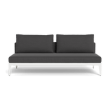 Balmoral 2 Seat Armless Sofa | Aluminum White, Panama Grafito, Strapping White