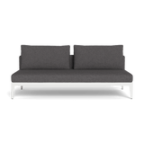Balmoral 2 Seat Armless Sofa | Aluminum White, Riviera Slate, Strapping White