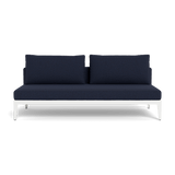 Balmoral 2 Seat Armless Sofa | Aluminum White, Siesta Indigo, Strapping White