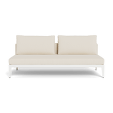 Balmoral 2 Seat Armless Sofa | Aluminum White, Siesta Ivory, Strapping White