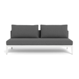 Balmoral 2 Seat Armless Sofa | Aluminum White, Siesta Slate, Strapping White