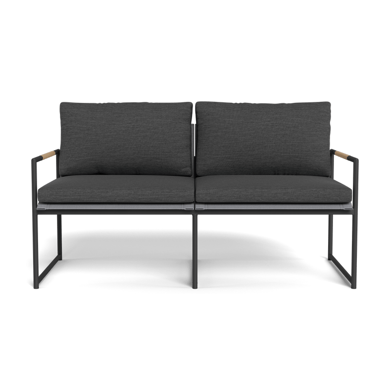 Breeze 2 Seat Sofa | Aluminum Asteroid, Lisos Grafito, Batyline Silver