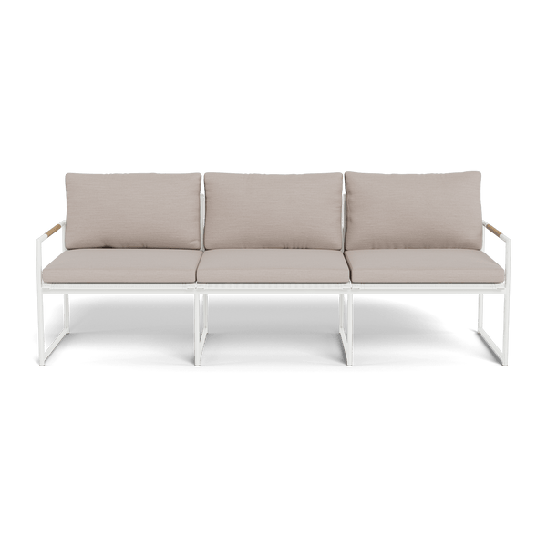Breeze 3 Seat Sofa | Aluminum White, Panama Marble, Batyline White