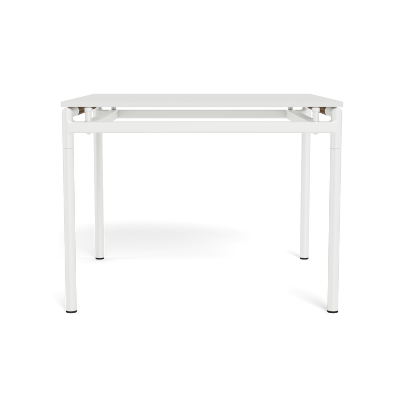 Breeze Glass Dining Table 39" | Aluminum White, Glass White,