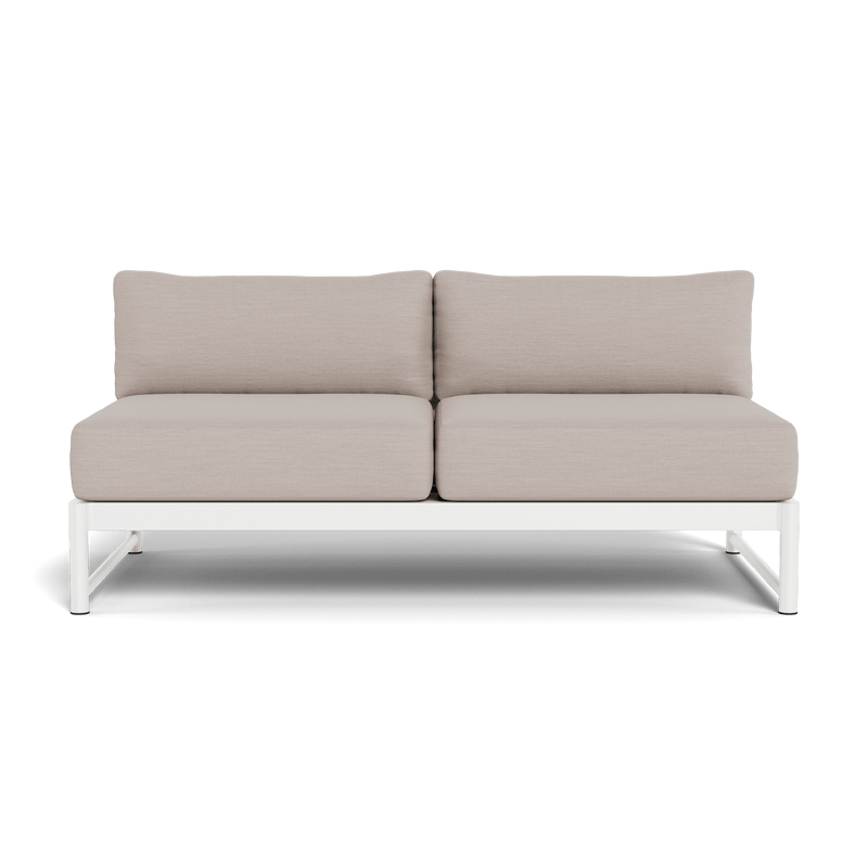 Breeze XL 2 Seat Armless Sofa | Aluminum White, Panama Marble,