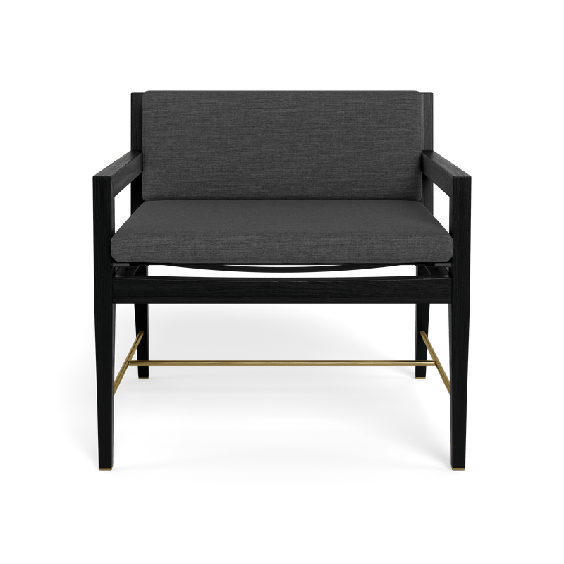 Byron Lounge Chair | Teak Charcoal, Lisos Grafito, Batyline Black