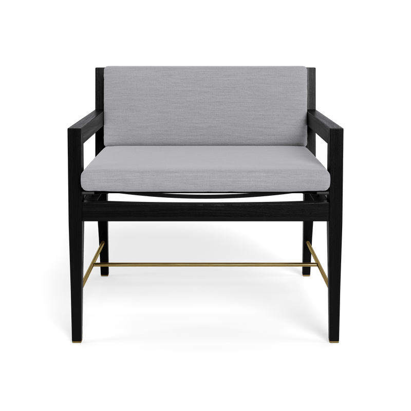 Byron Lounge Chair | Teak Charcoal, Panama Cloud, Batyline Black