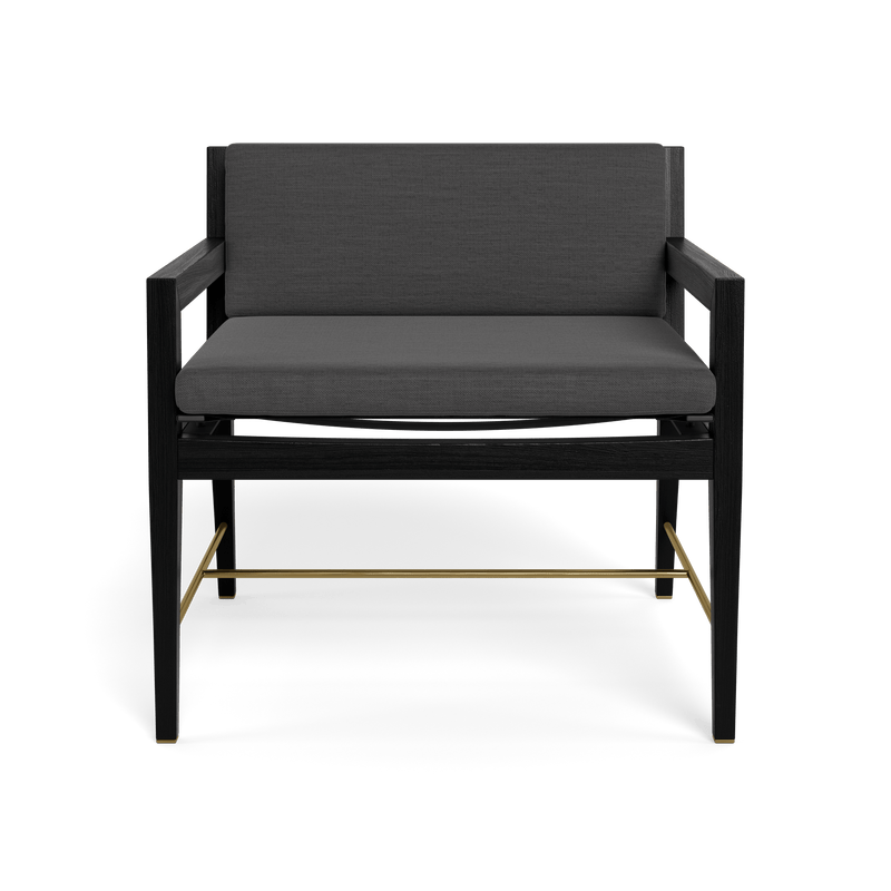 Byron Lounge Chair | Teak Charcoal, Panama Grafito, Batyline Black