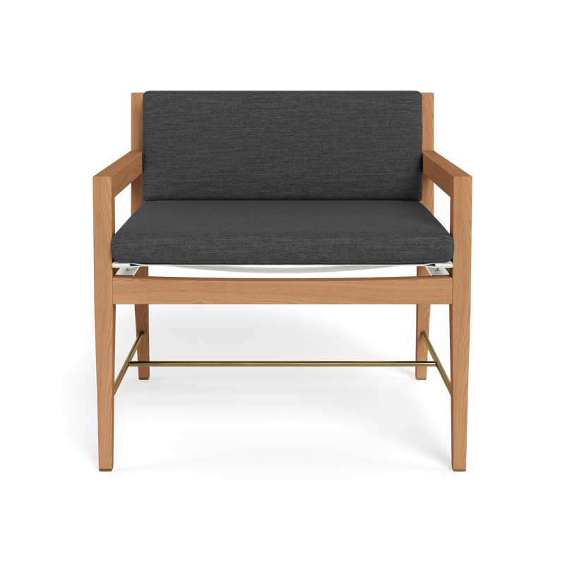Byron Lounge Chair | Teak Natural, Lisos Grafito, Batyline White