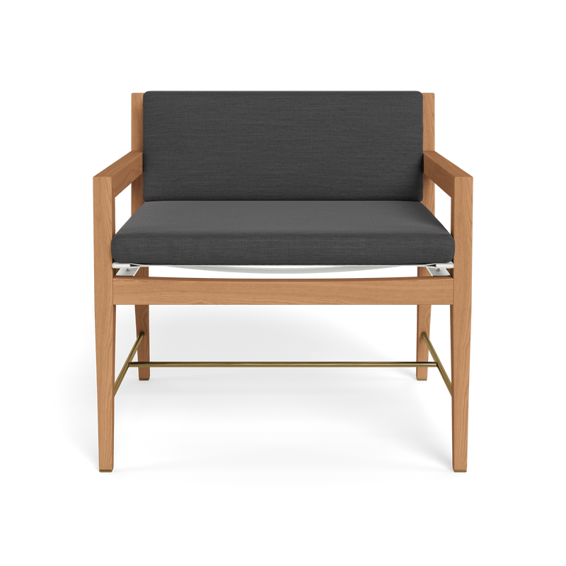 Byron Lounge Chair | Teak Natural, Panama Grafito, Batyline White